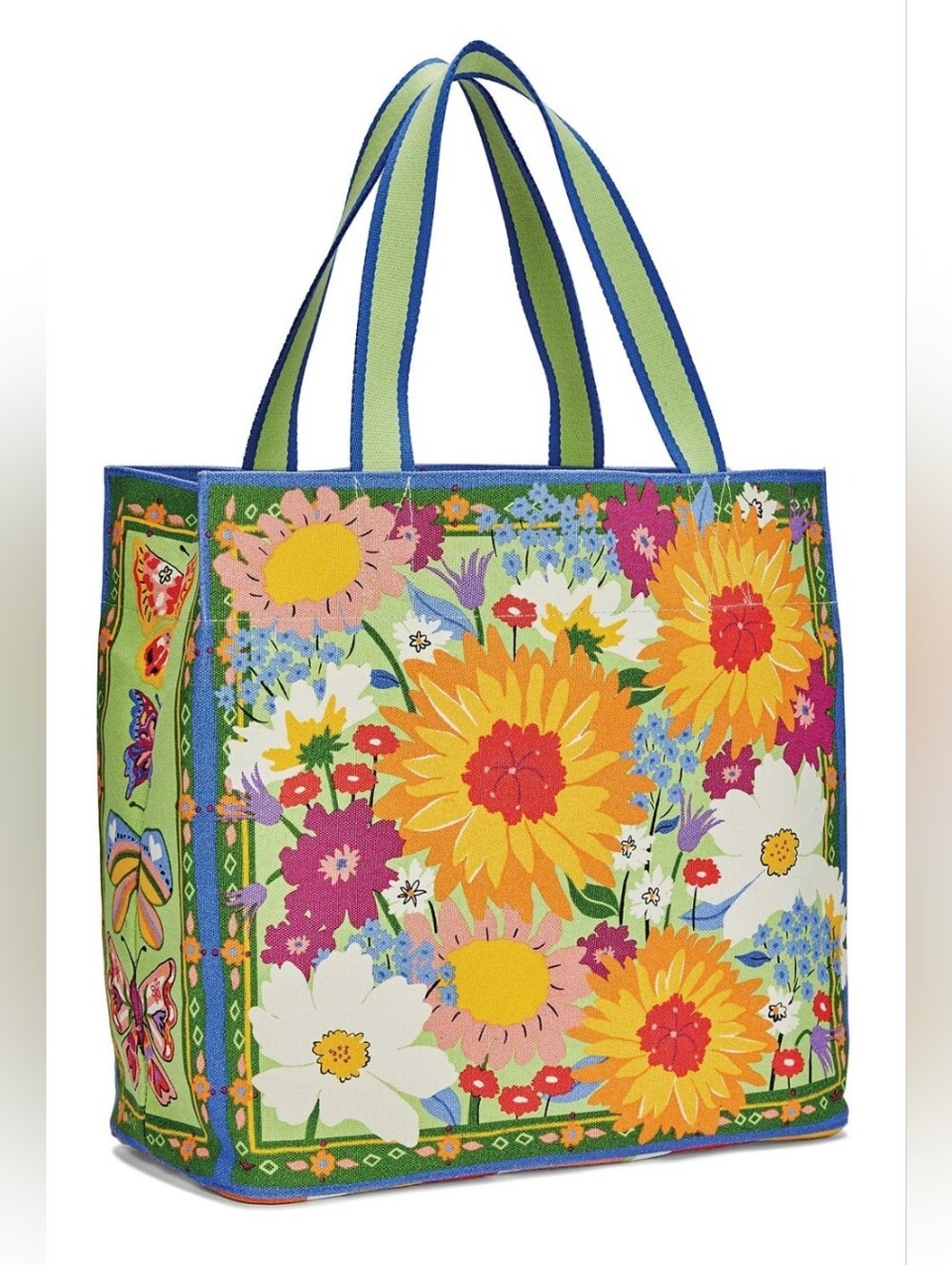 Brighton "In The Garden" Canvas Tote Bag 15"x 14"x 8" inches Colorful Floral